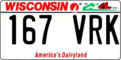 WI license plate 167VRK