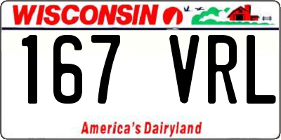WI license plate 167VRL