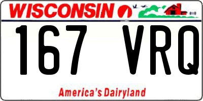 WI license plate 167VRQ