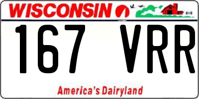 WI license plate 167VRR