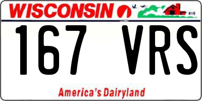 WI license plate 167VRS