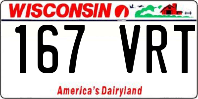WI license plate 167VRT