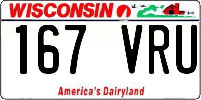 WI license plate 167VRU