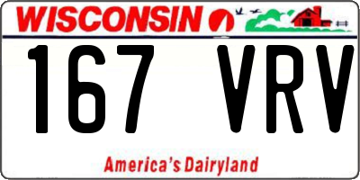 WI license plate 167VRV