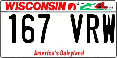 WI license plate 167VRW