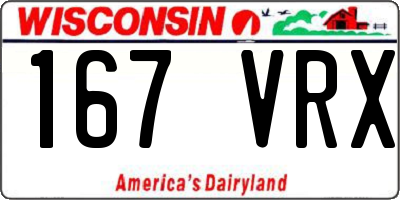 WI license plate 167VRX
