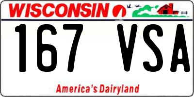 WI license plate 167VSA