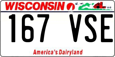 WI license plate 167VSE