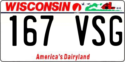 WI license plate 167VSG