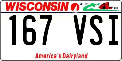 WI license plate 167VSI