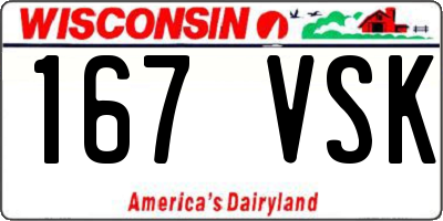 WI license plate 167VSK