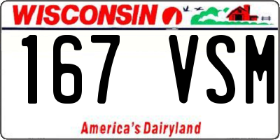 WI license plate 167VSM