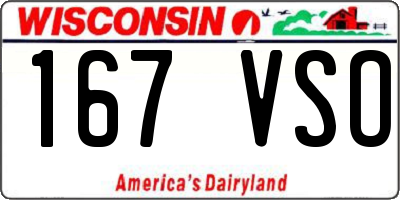 WI license plate 167VSO