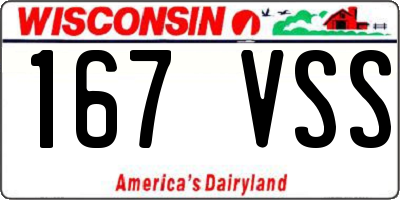 WI license plate 167VSS