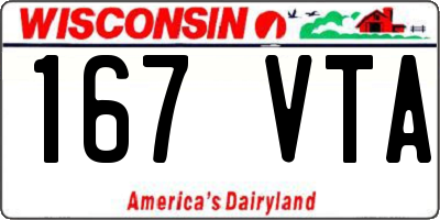 WI license plate 167VTA