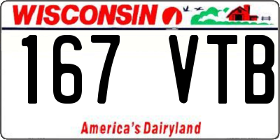 WI license plate 167VTB