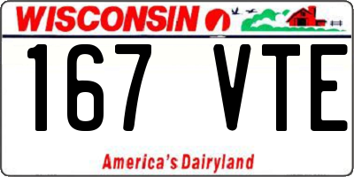 WI license plate 167VTE