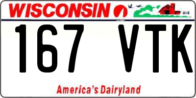 WI license plate 167VTK
