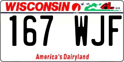 WI license plate 167WJF