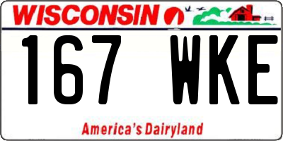 WI license plate 167WKE
