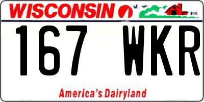 WI license plate 167WKR