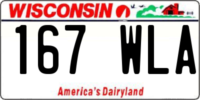 WI license plate 167WLA