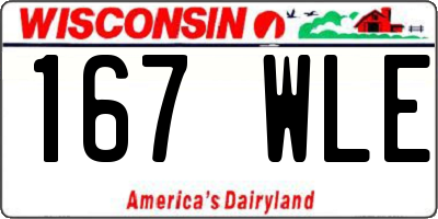 WI license plate 167WLE