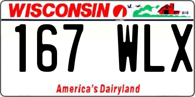 WI license plate 167WLX