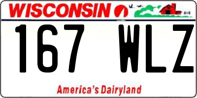 WI license plate 167WLZ