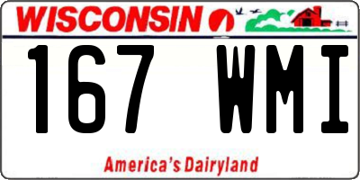 WI license plate 167WMI