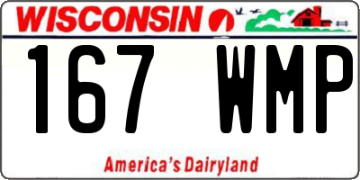 WI license plate 167WMP