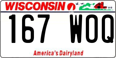 WI license plate 167WOQ