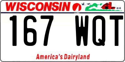 WI license plate 167WQT