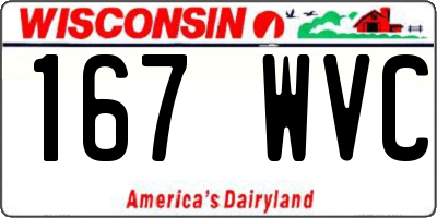WI license plate 167WVC