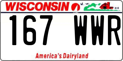 WI license plate 167WWR
