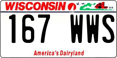 WI license plate 167WWS