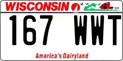 WI license plate 167WWT