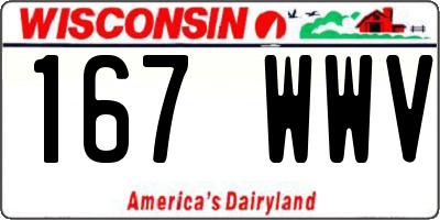 WI license plate 167WWV