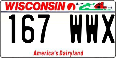 WI license plate 167WWX