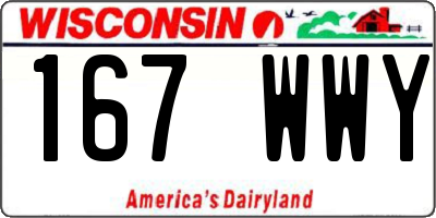 WI license plate 167WWY