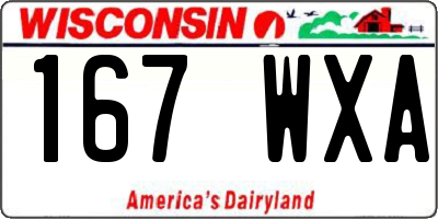 WI license plate 167WXA