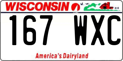 WI license plate 167WXC