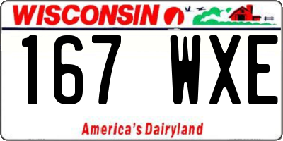 WI license plate 167WXE