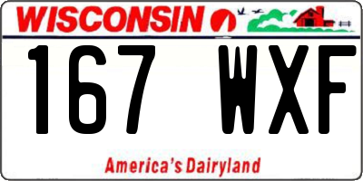 WI license plate 167WXF