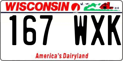 WI license plate 167WXK