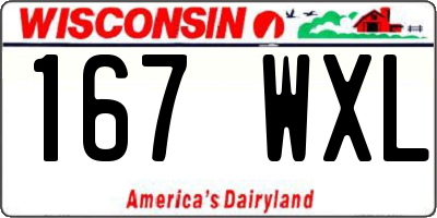 WI license plate 167WXL