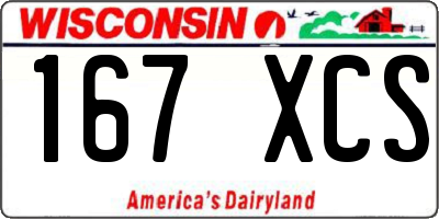 WI license plate 167XCS