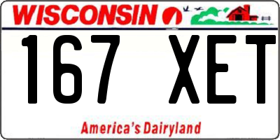 WI license plate 167XET