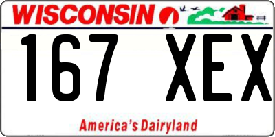 WI license plate 167XEX