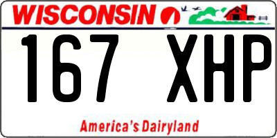 WI license plate 167XHP